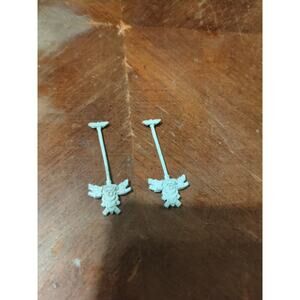 A17719 WARHAMMER 40K SPACE MARINES WOLVES METAL BANNER BACKPACK X 2